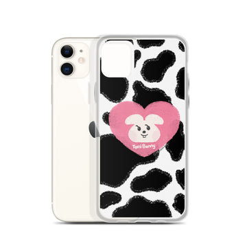 Pink Heart Cow Print iPhone Clear Case