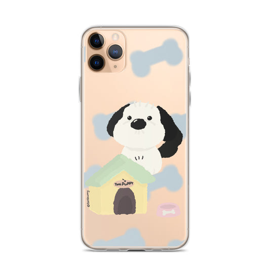 Blue Pattern ToniPuppy iPhone Clear Case