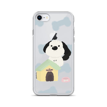 Blue Pattern ToniPuppy iPhone Clear Case
