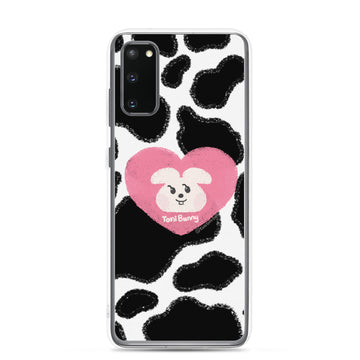 Pink Heart Cow Print Samsung Clear Case