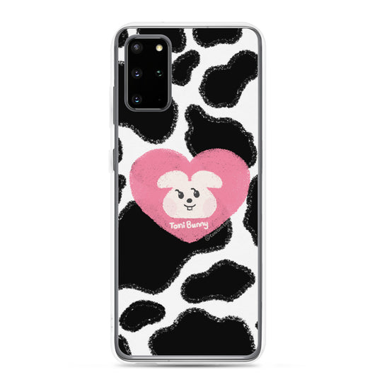 Pink Heart Cow Print Samsung Clear Case