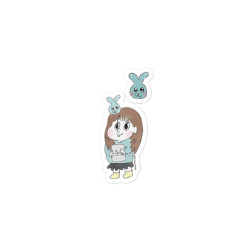 Blue Bunny Bubble-Free Stickers