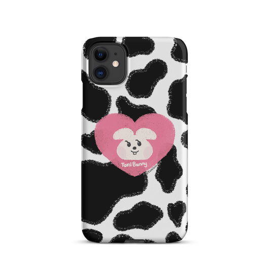 Pink Heart Cow Print iPhone Snap Case