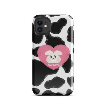 Pink Heart Cow Print iPhone Tough Case