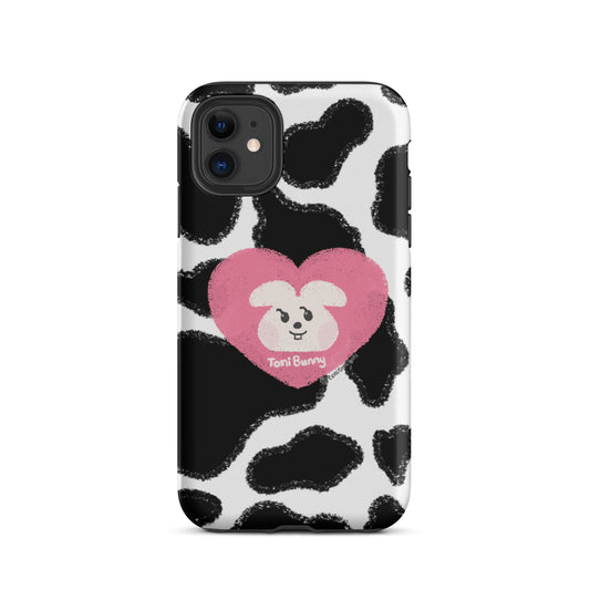 Pink Heart Cow Print iPhone Tough Case